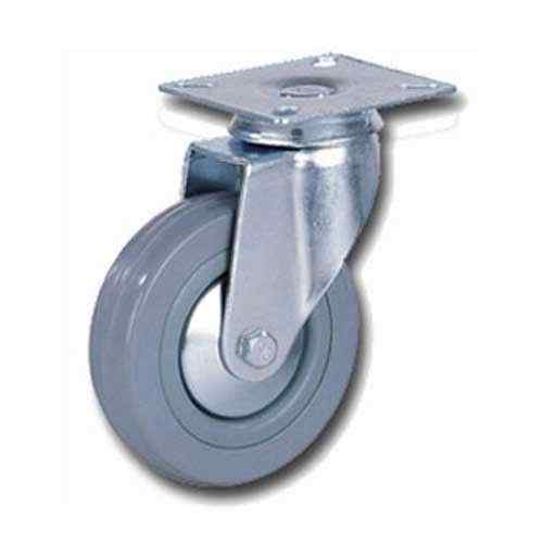 Колесо поворотное без тормоза площадка SCg93 д.75мм, 50кг, серая резина