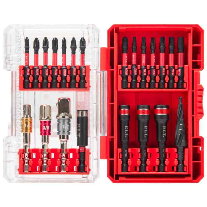 Набор ударных бит и торцевых головок P.I.T. DRUA ASET04-0022 (22шт, адапт. 1/2",1/4",3/8", ступ.св.)