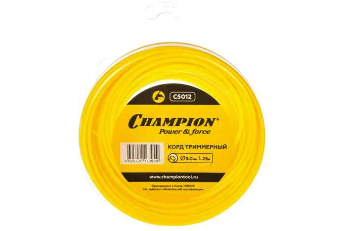 Леска триммерная CHAMPION 3,0мм х 25м Round, круглый   