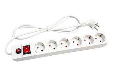 Удлинитель-сетевой фильтр ПВС 3х0,75  6гн., 5м, 10А, 2,2 кВт, Универсал