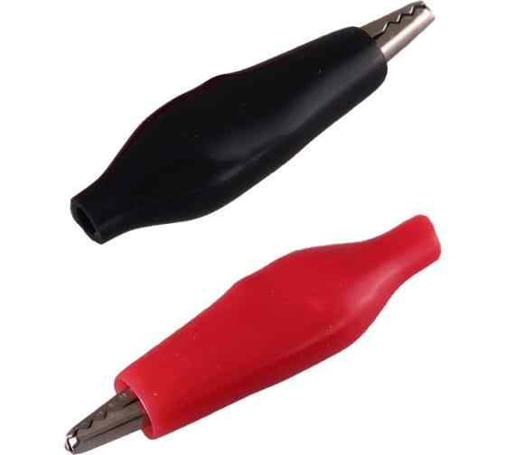 Зажим "крокодил" ЗКИ 5А 40 мм в изоляции красный/черный (1шт+1шт)  Rexant