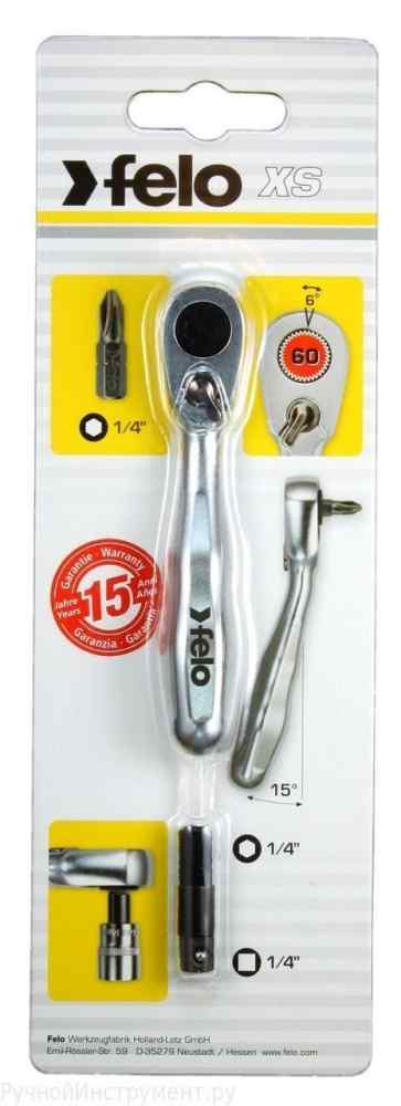 Трещотка 60 зубьев 1/4" Felo
