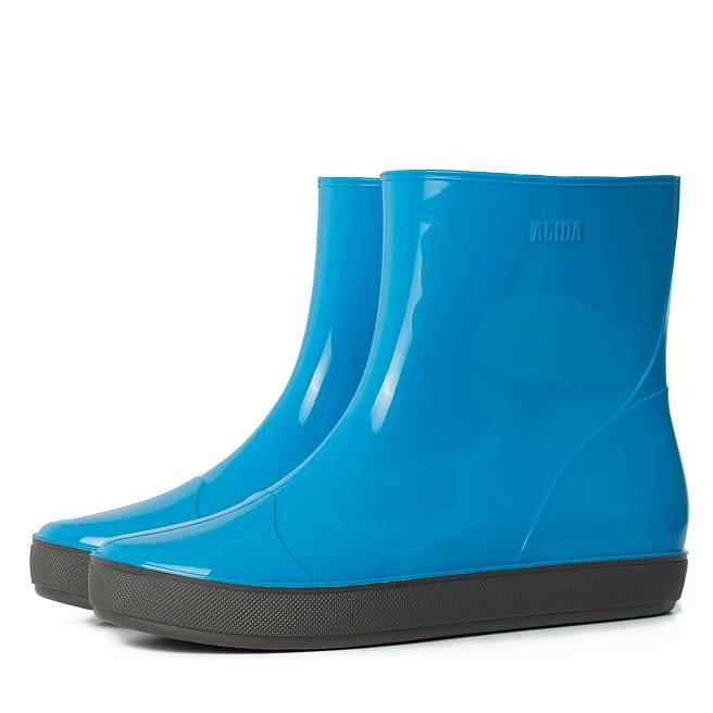 Полусапоги женские Nordman Alida из ПВХ, голубые с серой подошвой