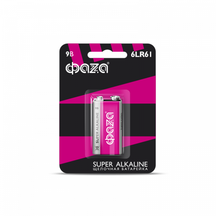 Батарейка Super Alkaline 6LR61 крона 1шт ФAZA
