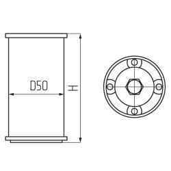 Опора мебельная d-50 мм  h 150-160 мм, алюминий