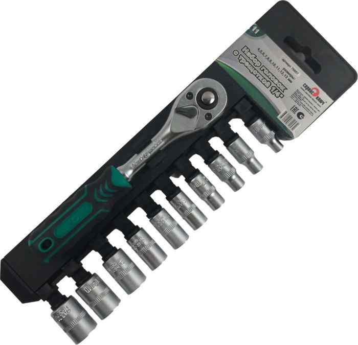 Трещотка 1/4 с головками СЕРВИС КЛЮЧ