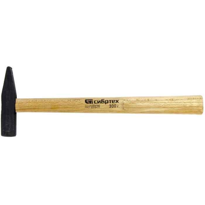 Молоток 300 г деревянная рукоятка, квадратный боек, Сибртех вместо А560300