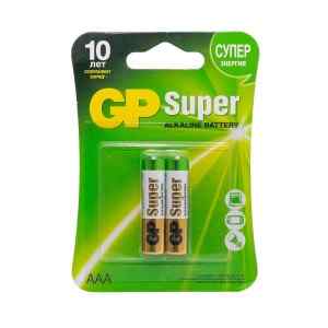 Батарейка GP Super 24A LR03 AAA BL2  (уп.2 шт)