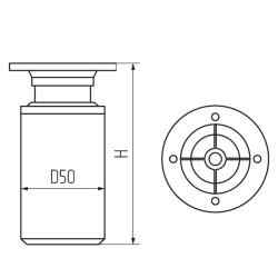 Опора мебельная d-50 мм  h 150-170 мм,  хром (5983)