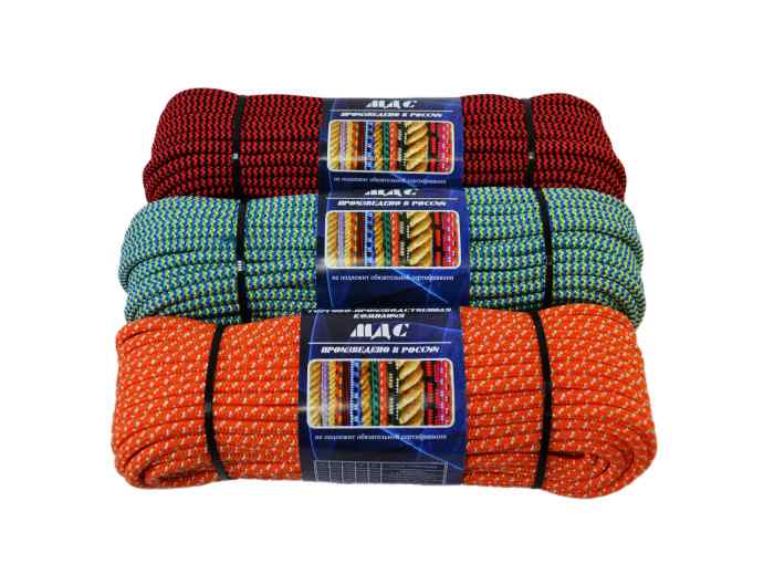 Шнур полипропилен плетеный 6 мм 20м с сердечником, нагрузка 630 кг