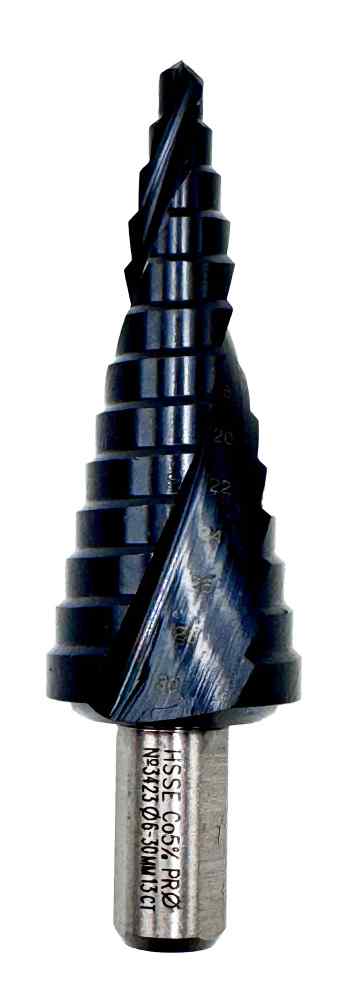 Сверло ступенчатое №3423 6-30/13 ступ, хв.13 мм  HSSE TiALN жаропрочные стали и нерж/ПрофОснастка