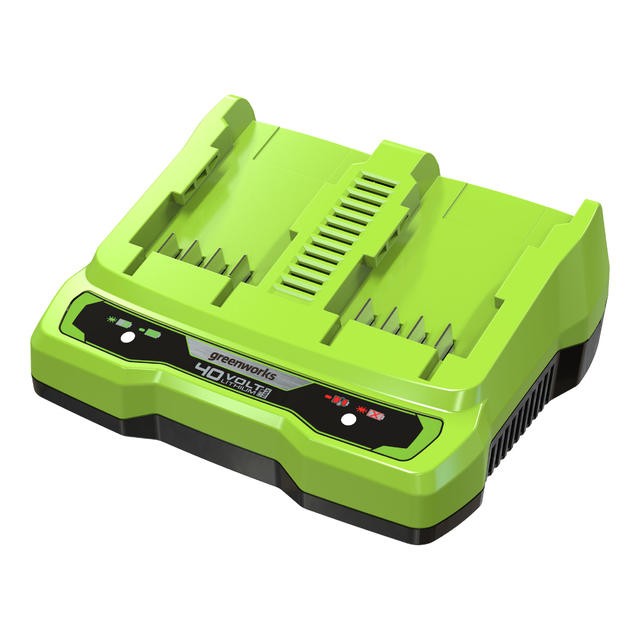 Быстрое зарядное устройство для 2-х аккумуляторов Greenworks Арт. 2938807,40V 