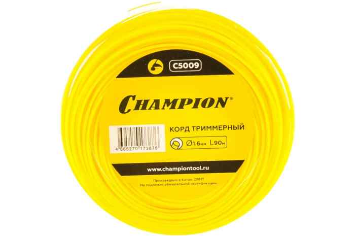 Леска триммерная CHAMPION 1,6мм х 90м Round, круглая   