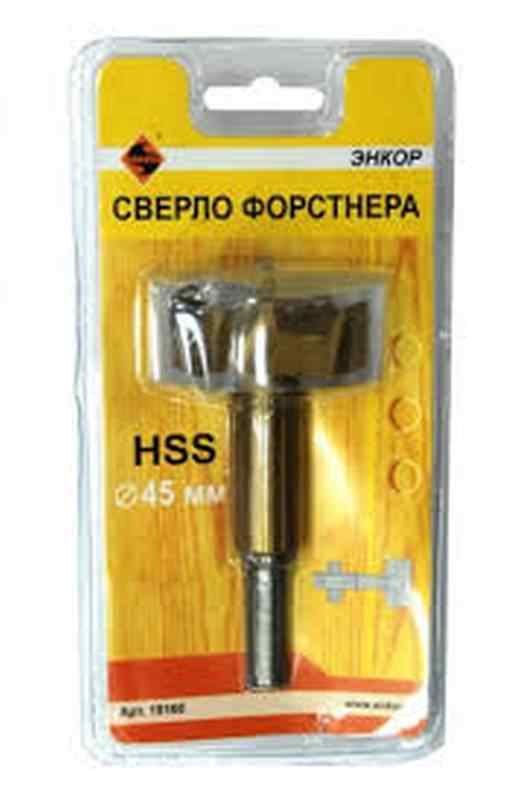 Сверло Форстнера ф 45мм под мебельные петли в блистере /Энкор (аналог 19168)