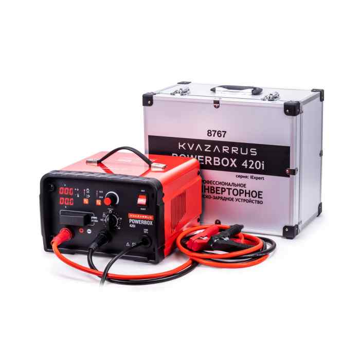 Пуско-зарядное устройство инверторное PowerBox 420i алюминиевый кейс KVAZARRUS