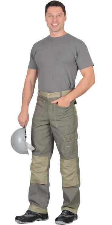 Брюки мужские "Вест-Ворк" т.оливковый/св.оливковый 270г/м2