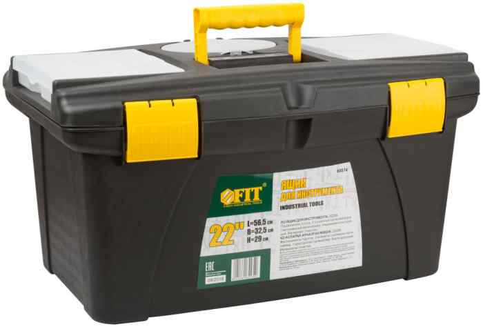 Ящик для инструмента пластик 22" 565*325*290 с лотками Fit