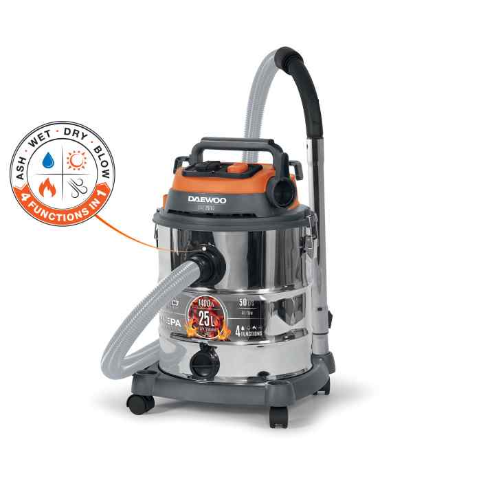Пылесос строительный DAVC 2514S (1400Вт, бак 25л нерж) / DAEWOO