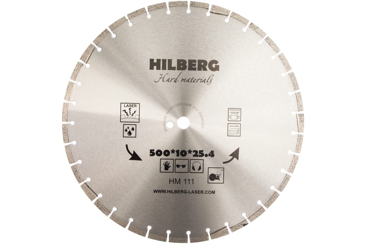 Диск алмазный отрезной сегментный Hard Materials Laser (500x25.4 мм) Hilberg