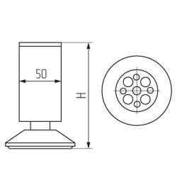 Опора мебельная d-50 мм  h 79-86 мм, алюминий