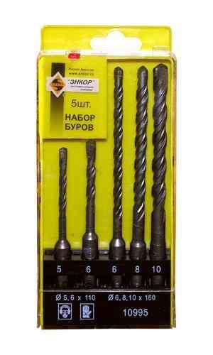 Набор буров 5шт в пластиковой коробке  "Энкор"