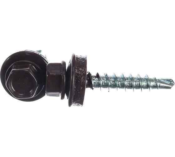 Саморез 4,8х29 кровельный, коричневый RAL8017 - 50шт