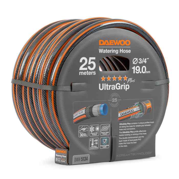Шланг UltraGrip диаметр 3/4" (19мм), длина 25м DWH 5134 DAEWOO