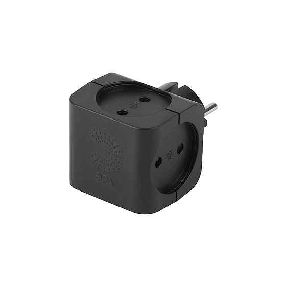 Тройник 4гн, без заземл (чёрный) SP-4-B  ЭРА