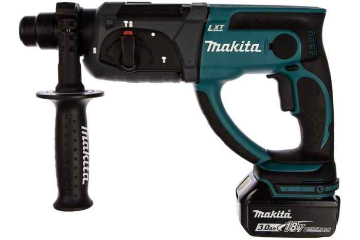 Перфоратор аккум. DHR202RF Makita (sds-plus 18В, 1аккум*3.0А/ч Li-Ion, сила уд.1,9 Дж, 3режима)