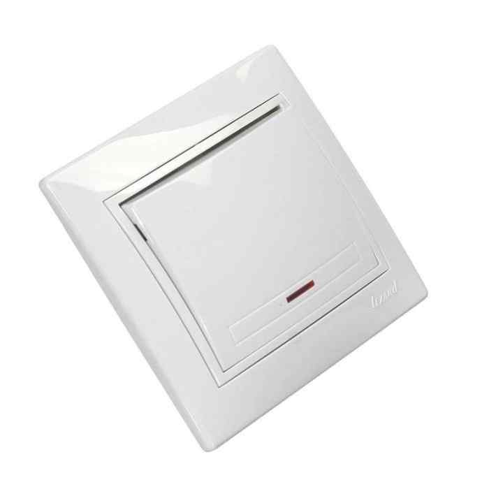 Выключатель 1-клавишный с подсветкой белый Mira "LEZARD"