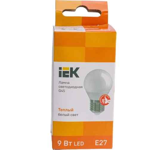 Лампа 9W E27 3000K G45 светодиодная IEK