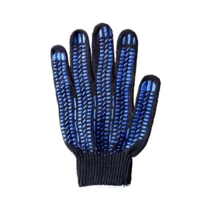 Перчатки х/б 7,5кл 5 нитей (ПВХ кирпич) 60-70 гр цв. черный