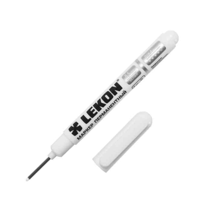 Маркер перманентный фетровый 0.5мм удлиненный наконечник черный LEKON Pika (10/100)