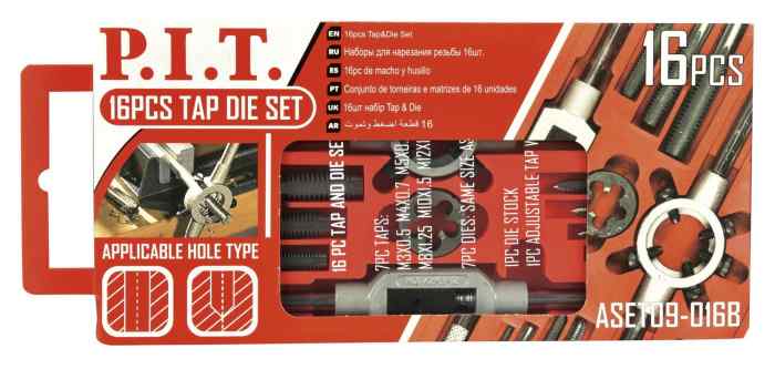 Набор для нарезания резьбы P.I.T. 16шт(ASET09-016В)