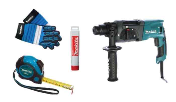 Перфоратор HR2470 Makita + Рулетка 5м + Смазка для буров