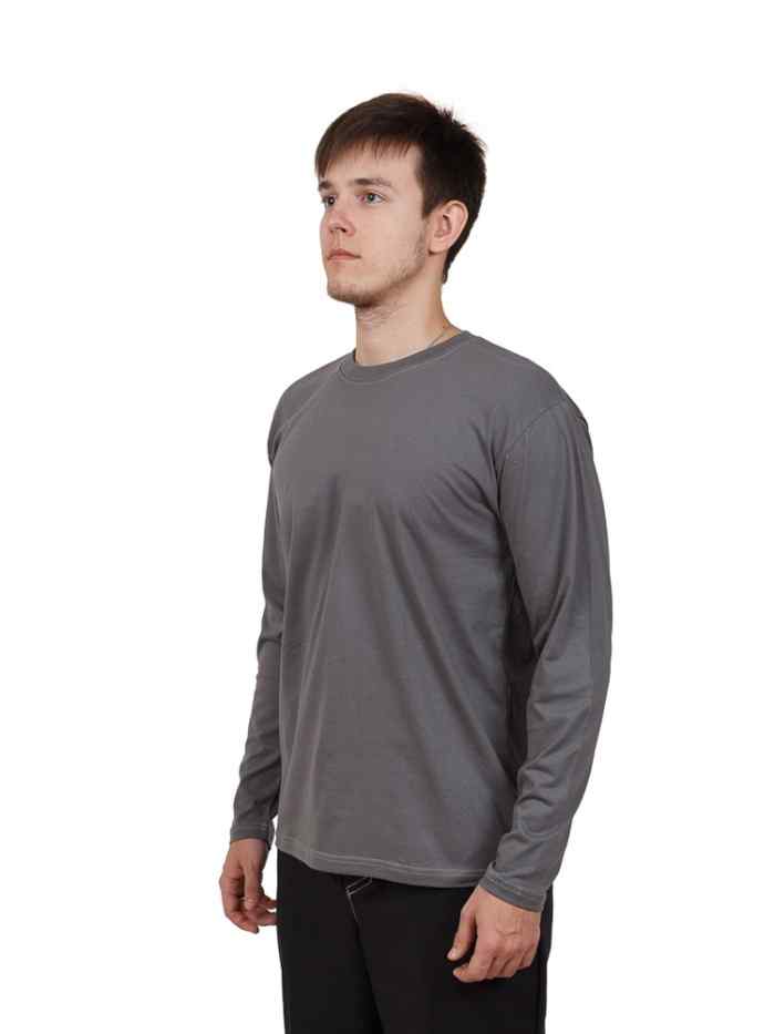 Футболка длинный рукав кулирка серая