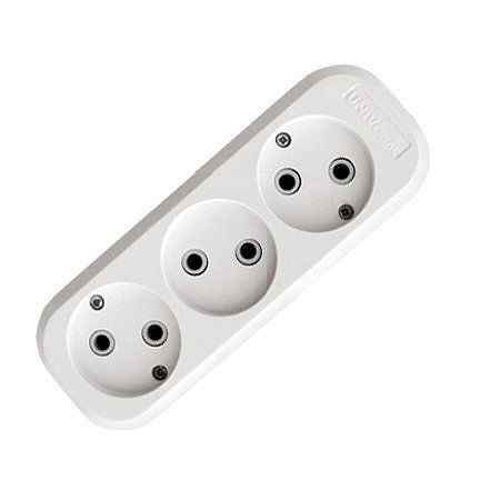 Колодка б/з 3 гн. белая, АВС-пластик Е203 Универсал