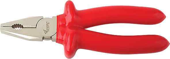 Плоскогубцы комбинированные 1000 В, никелир.покрытие, 2-хслойные изолированные ручки 180 м КУРС