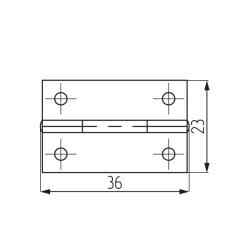 Петля карточная 36 х 23 латунь (1837)
