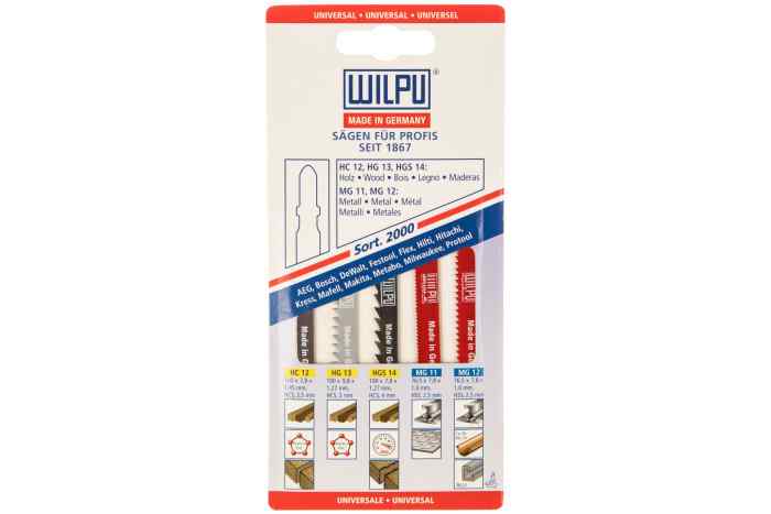 WILPU Набор пилок SORT 2000 (HC12\HG13\HGS14\MG11\MG12) х5шт/уп для деревообработки и металла