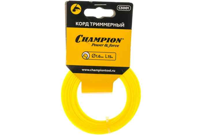 Леска триммерная CHAMPION 1,6мм х 15м Round, круглая     