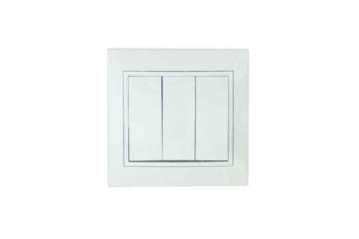 Выключатель 3-клавишный белый Mira "LEZARD"