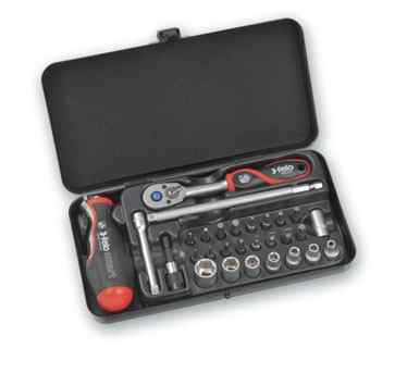 Набор бит SL/PH/Tx/HEX и головок с трещоткой ERGONIC и рукояткой SMART в кейсе Felo