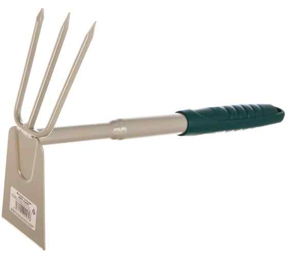 Мотыжка RACO "STANDARD" 320мм,садовая прямое лезвие, 3 зубца, 