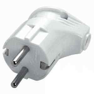 Вилка угловая с/з 16А 250В белая Универсал А105