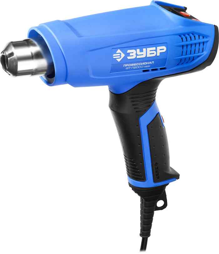 Фен технический ФТ-П2000 М2ДК ЗУБР (2000Вт, 80/80-600'С, 220/550л/мин, дисплэй, кейс) Профессионал