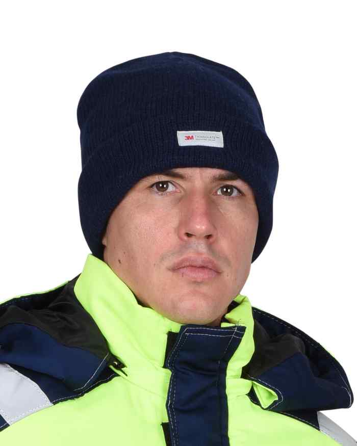 Шапка трикотажная Сириус Юка с тинсулейтом, темно-синяя