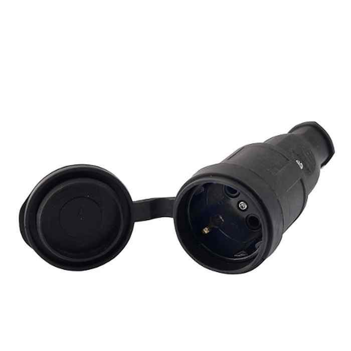 Розетка каучуковая Lezard 1-м. с з/к IP44 16А 106-0400-102 на кабель ИЭК
