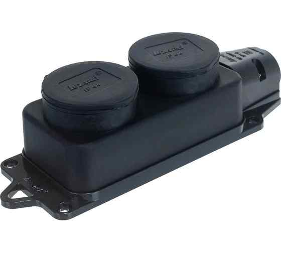 Розетка каучуковая Lezard 2-м. с з/к IP44 16А 106-0400-110