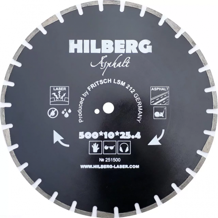 Алмазный диск HILBERG Asphalt Laser 500x3,8x11x25,4-36 F4 251500